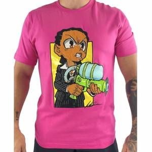 NEW DEKRYPTIC boondocks say hello to my little friend t shirt in pink